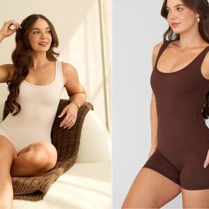 YoungLA Women's Cream and Brown Shapewear Set